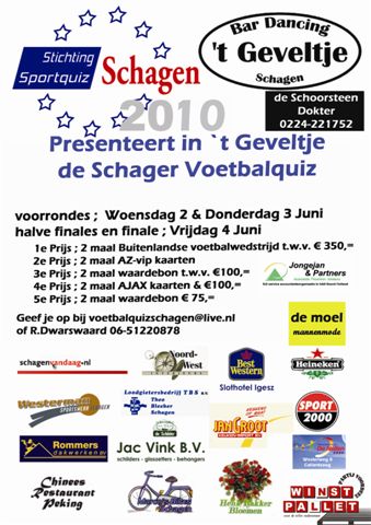 Voetbalquiz weer in `t Geveltje