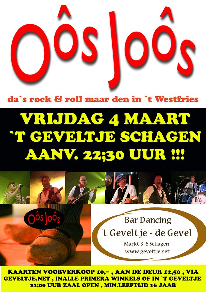 Oôs Joôs Vrijdag 4 Maart in `t Geveltje