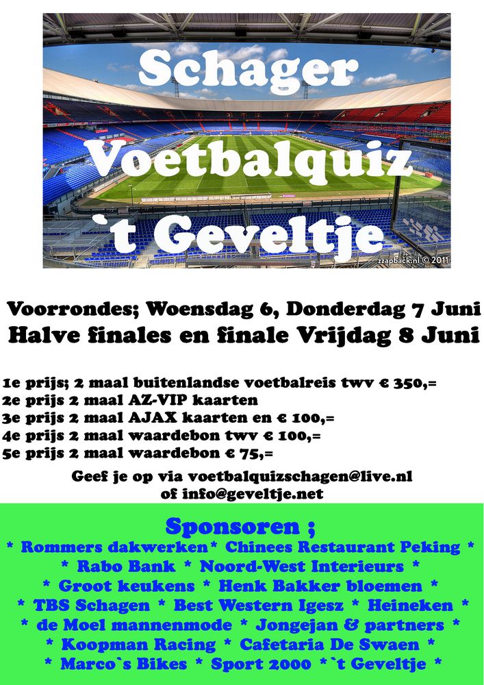 De Schager Voetbalquiz begint weer!
